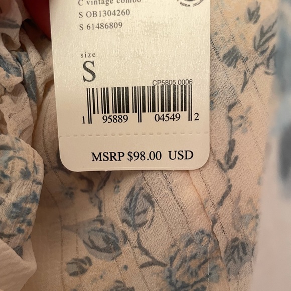 NWT free people blouse with cinched waist - Picture 2 of 3